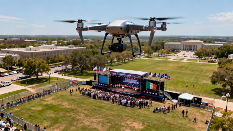 വിമാന സുരക്ഷാ മേധാവി ജിം ഗാവിൻ ‘റെഡ് സോണിൽ’ ഡ്രോൺ ഉപയോഗിച്ച് പ്രസിഡന്റ് സ്ഥാനാർത്ഥി വീഡിയോ ചിത്രീകരിച്ചത് വിവാദത്തിൽ