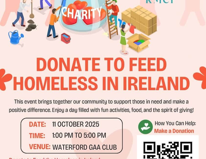 ഭവനരഹിതർക്ക് കരുതലിന്റെ കൈത്താങ്ങ്: കെ.എം.സി.ഐ (KMCI)യുടെ ജീവകാരുണ്യ പരിപാടിക്ക് വാട്ടർഫോർഡിൽ വേദിയൊരുങ്ങുന്നു