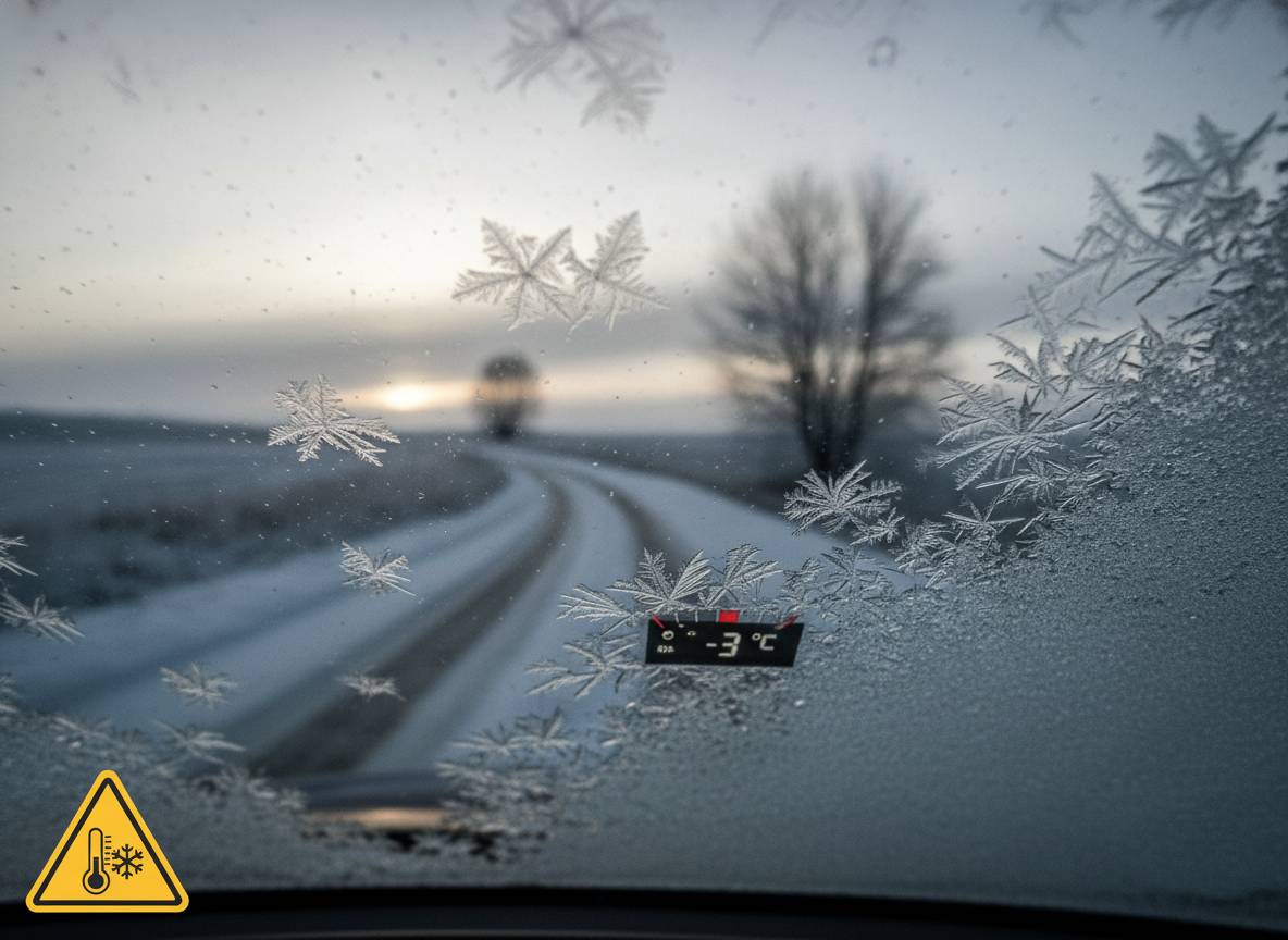 താപനില -3°C-ലേക്ക് കൂപ്പുകുത്തിയതിനെ തുടർന്ന്, മെറ്റ് എയറിൻ പത്ത് കൗണ്ടികൾക്ക് മഞ്ഞ ഐസ് മുന്നറിയിപ്പ് പുറപ്പെടുവിച്ചു.