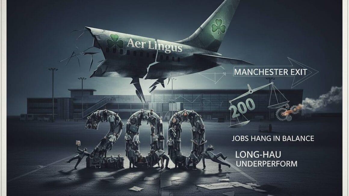 Aer Lingus മാഞ്ചസ്റ്ററിൽ നിന്നുള്ള പിന്മാറ്റം 200 ജോലികൾ തുലാസിൽ.