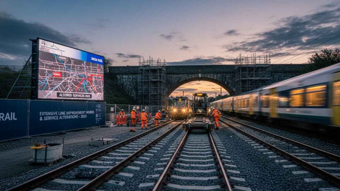 ഐറിഷ് റെയിൽ 2025-ൽ വിപുലമായ ലൈൻ നവീകരണ പ്രവർത്തനങ്ങളും സേവന മാറ്റങ്ങളും പ്രഖ്യാപിച്ചു.