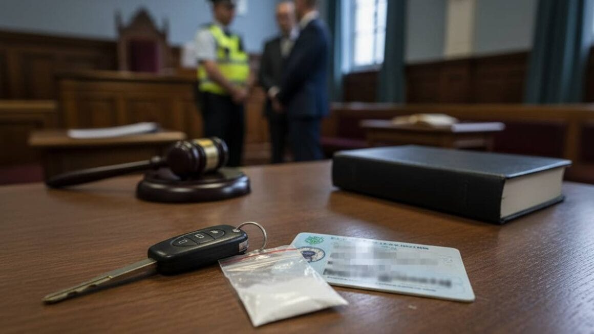 ഇൻഷുറൻസില്ലാത്ത ഡ്രൈവർക്ക് കൊക്കെയ്നുമായും വ്യാജപേര് ഉപയോഗിച്ചതിനും നാല് വർഷത്തെ വിലക്ക്