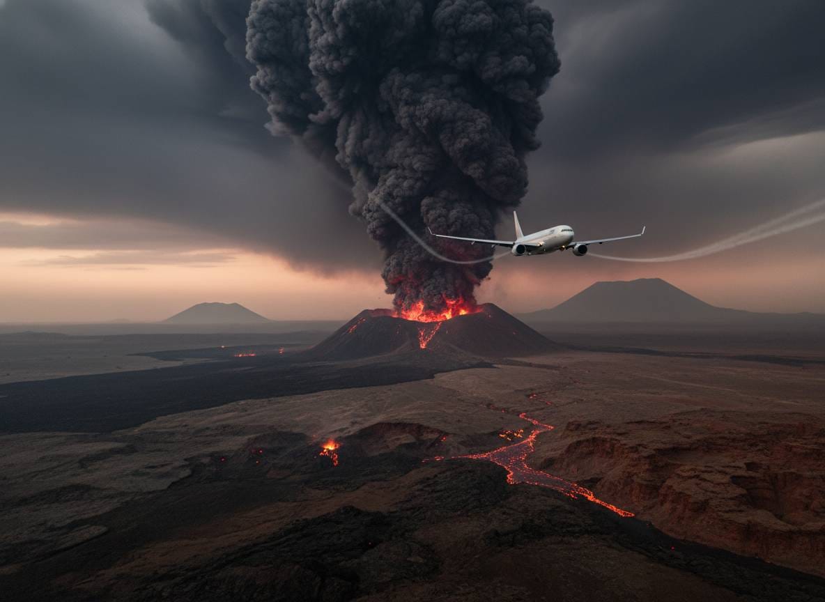 എത്യോപ്യൻ അഗ്നിപർവത സ്ഫോടനം,പുകപടലം ഇന്ത്യയിലേക്ക്; വിമാനങ്ങൾ നിലത്തിറക്കി