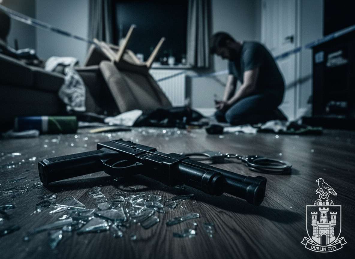 ഡബ്ലിനിലെ കൗമാരക്കാരൻ ക്രൂരമായ വീടാക്രമണത്തിനിടെ സ്കോർപിയോൺ മെഷീൻ ഗൺ ഉപയോഗിച്ച് ഭീഷണിപ്പെടുത്തി പണം തട്ടിയ കേസിൽ കുറ്റം സമ്മതിച്ചു.