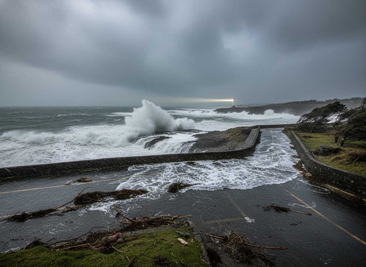 അയർലൻഡ് അതീവ ജാഗ്രതയിൽ: 100km/h-ൽ അധികം വേഗതയുള്ള കാറ്റും വെള്ളപ്പൊക്ക സാധ്യതകളുമായി പുതിയ കൊടുങ്കാറ്റ് ഭീഷണി പ്രവചിച്ച് Met Éireann.