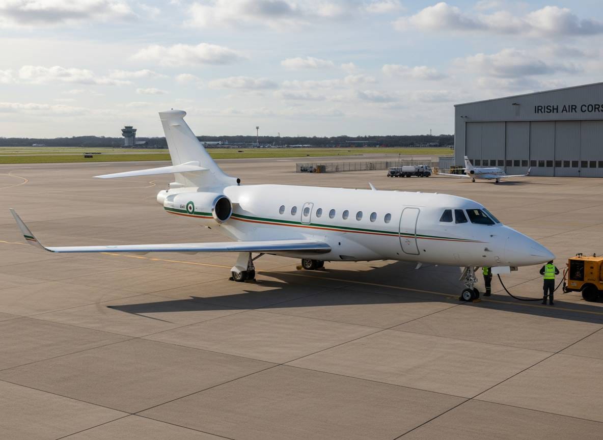 53 ദശലക്ഷം യൂറോയുടെ Falcon 6X ജെറ്റ് അയർലൻഡിന്റെ Air Corps-ൽ ചേർന്നു. സർക്കാർ മന്ത്രിമാരെ ആഗോളതലത്തിൽ എത്തിക്കാൻ ഈ ജെറ്റ് സജ്ജമാണ്.