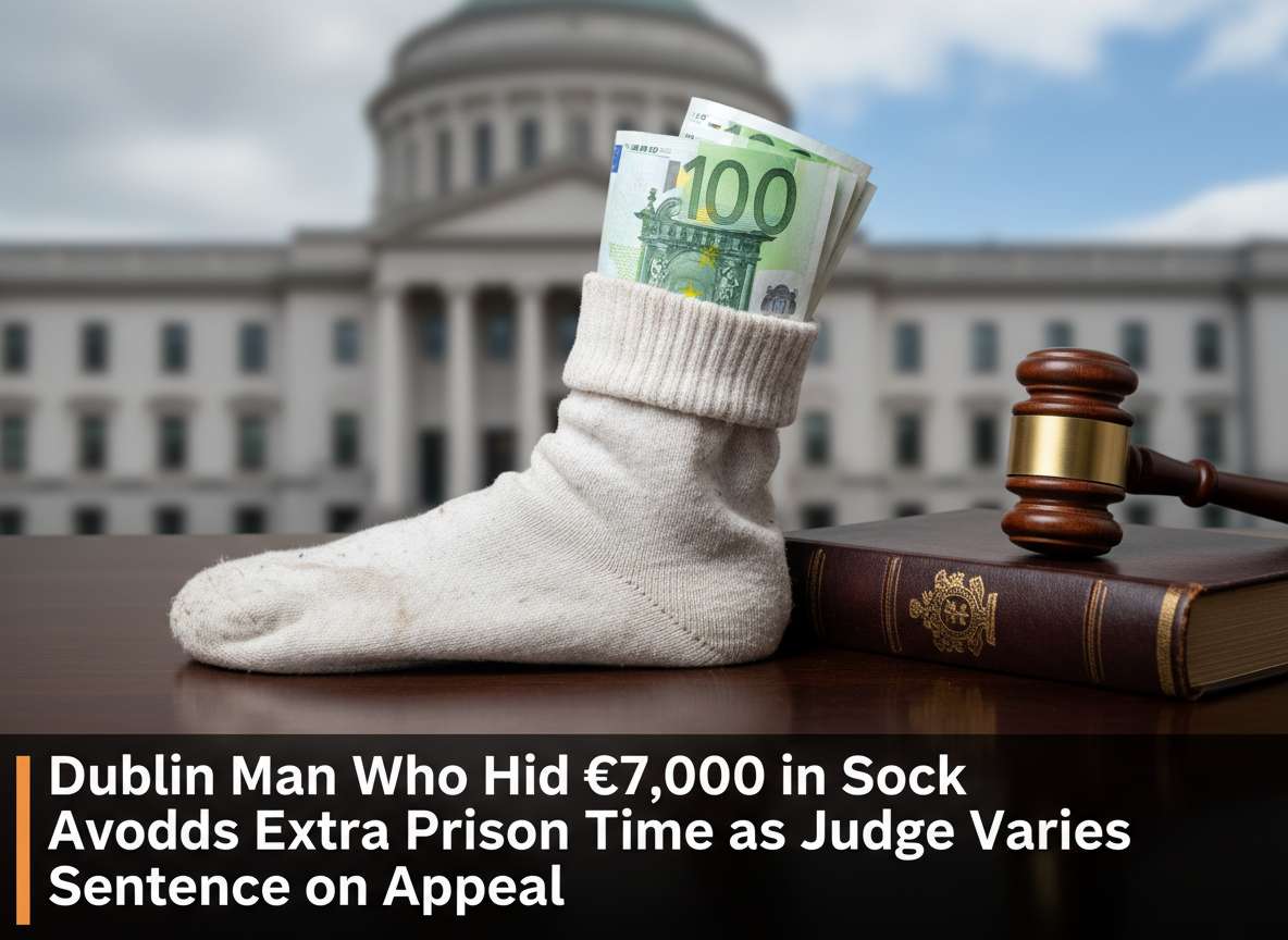 സോക്സിൽ 7,000 യൂറോ ഒളിപ്പിച്ച ഡബ്ലിൻ സ്വദേശിക്ക് അധിക ജയിൽവാസം ഒഴിവായി