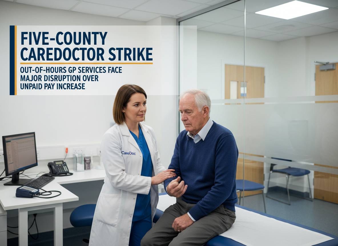CareDoc GP സമരം: ലഭിക്കാത്ത വേതന വർദ്ധനവിനെ തുടർന്ന് രാത്രികാല GP സേവനങ്ങൾ വലിയ തടസ്സങ്ങൾ നേരിടുന്നു.
