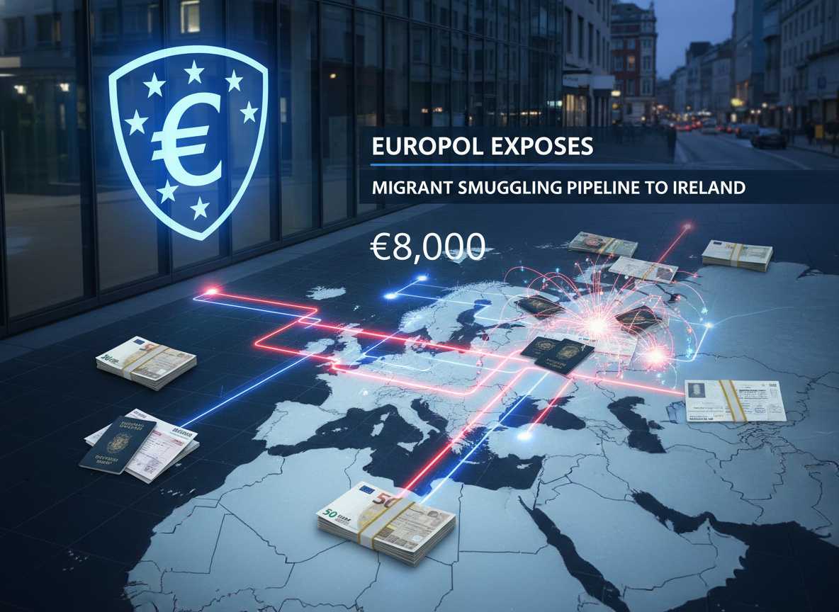 Europol വ്യാജരേഖകൾ ഉപയോഗിച്ച് അയർലൻഡിലേക്ക് 8,000 യൂറോയ്ക്ക് കുടിയേറ്റക്കാരെ കടത്തുന്ന ശൃംഖല തുറന്നുകാട്ടുന്നു