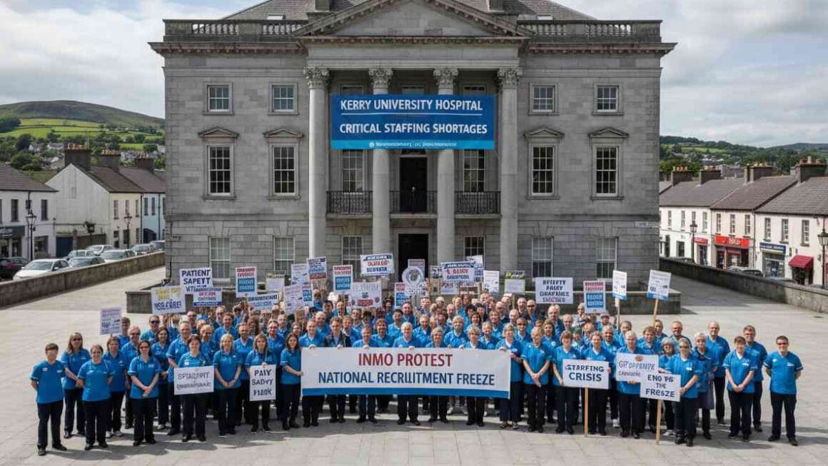 ‘ഗുരുതരമായ’ ജീവനക്കാരുടെ ക്ഷാമത്തിലും ദേശീയ നിയമന നിരോധനത്തിലും പ്രതിഷേധിച്ച് കെറിയിൽ ഇന്ന് INMO  സമരം