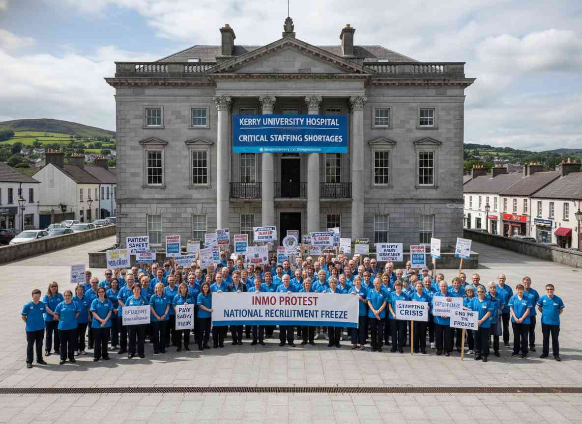 'ഗുരുതരമായ' ജീവനക്കാരുടെ ക്ഷാമത്തിലും ദേശീയ നിയമന നിരോധനത്തിലും പ്രതിഷേധിച്ച് കെറിയിൽ ഇന്ന് INMO സമരം