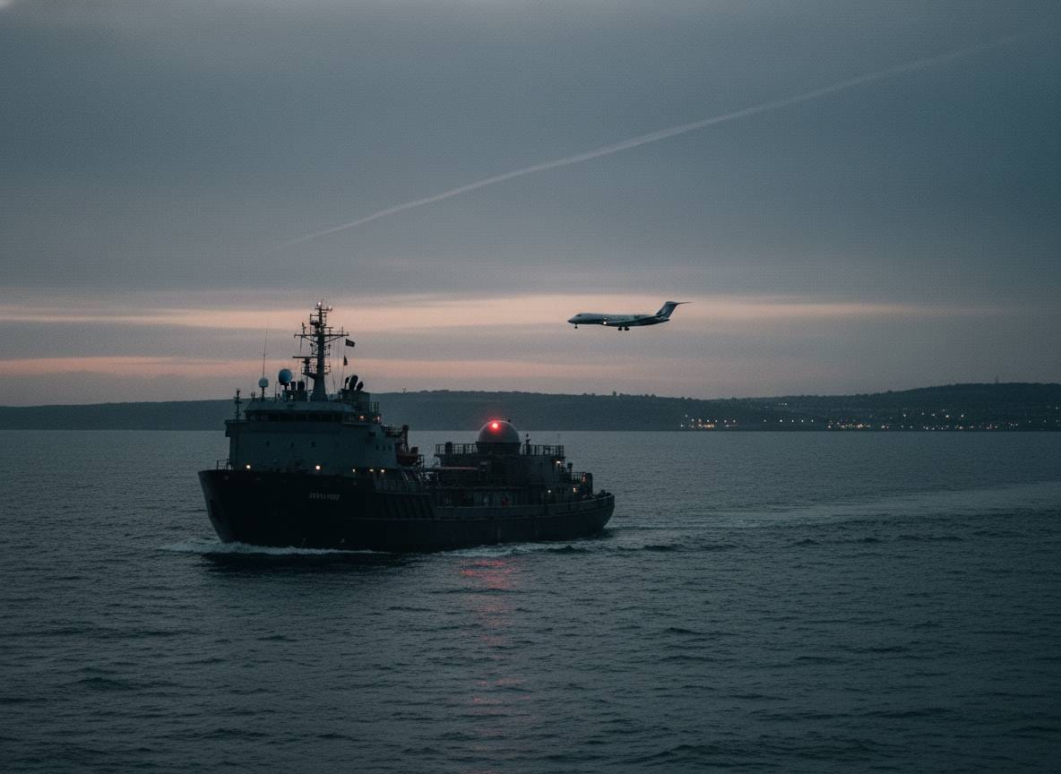 ഐറിഷ് കടലിലെ നിഗൂഢമായ 'ഡാർക്ക് വെസ്സൽ' സെലെൻസ്കിയുടെ ഡബ്ലിൻ വിമാനത്തിന് സമീപമുണ്ടായ ഡ്രോൺ സംഭവവുമായി ബന്ധമോ?