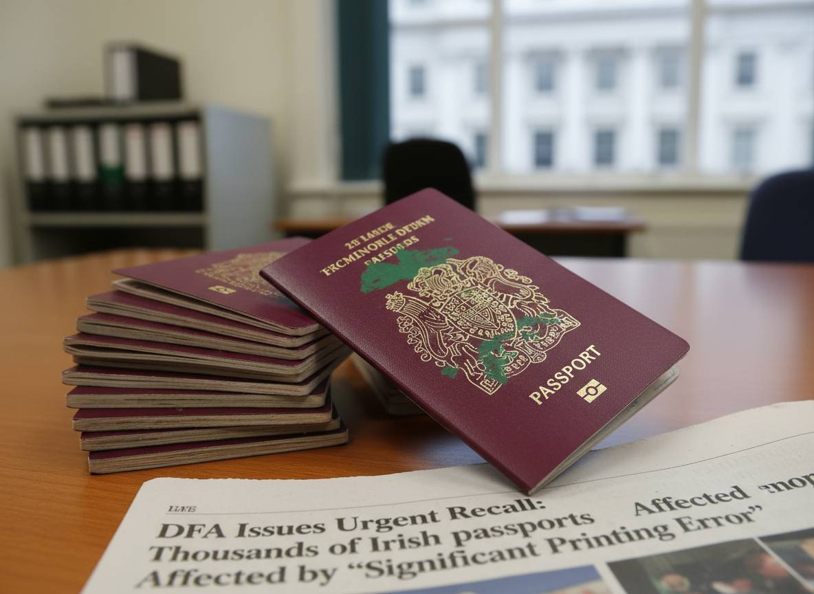 13,000 ഓളം പുതിയ ഐറിഷ് പാസ്സ്പോർട്ടുകൾ തിരിച്ചു വിളിച്ചു