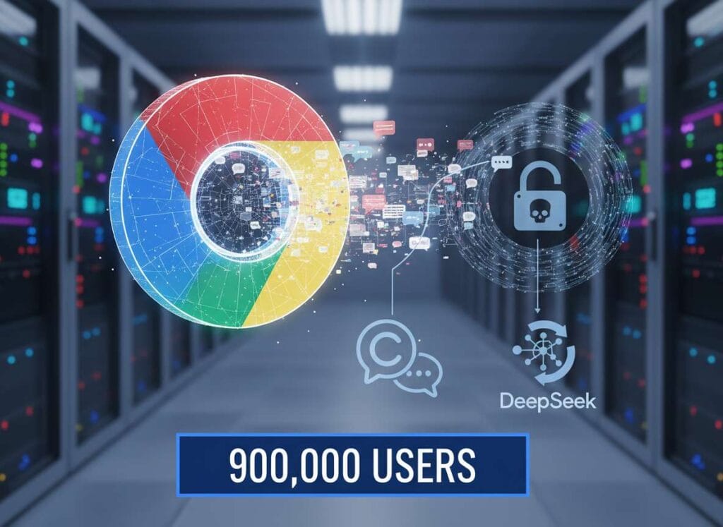 9 ലക്ഷം ഉപയോക്താക്കളിൽ നിന്ന് ChatGPT, DeepSeek ചാറ്റുകൾ വ്യാജ Chrome എക്സ്റ്റൻഷനുകൾ ചോർത്തുന്നു.