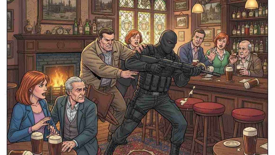 Ballyfermotൽ മുഖംമൂടിയണിഞ്ഞ തോക്കുധാരിയെ പബ്ബിലെത്തിയ ധീരർ തടഞ്ഞു