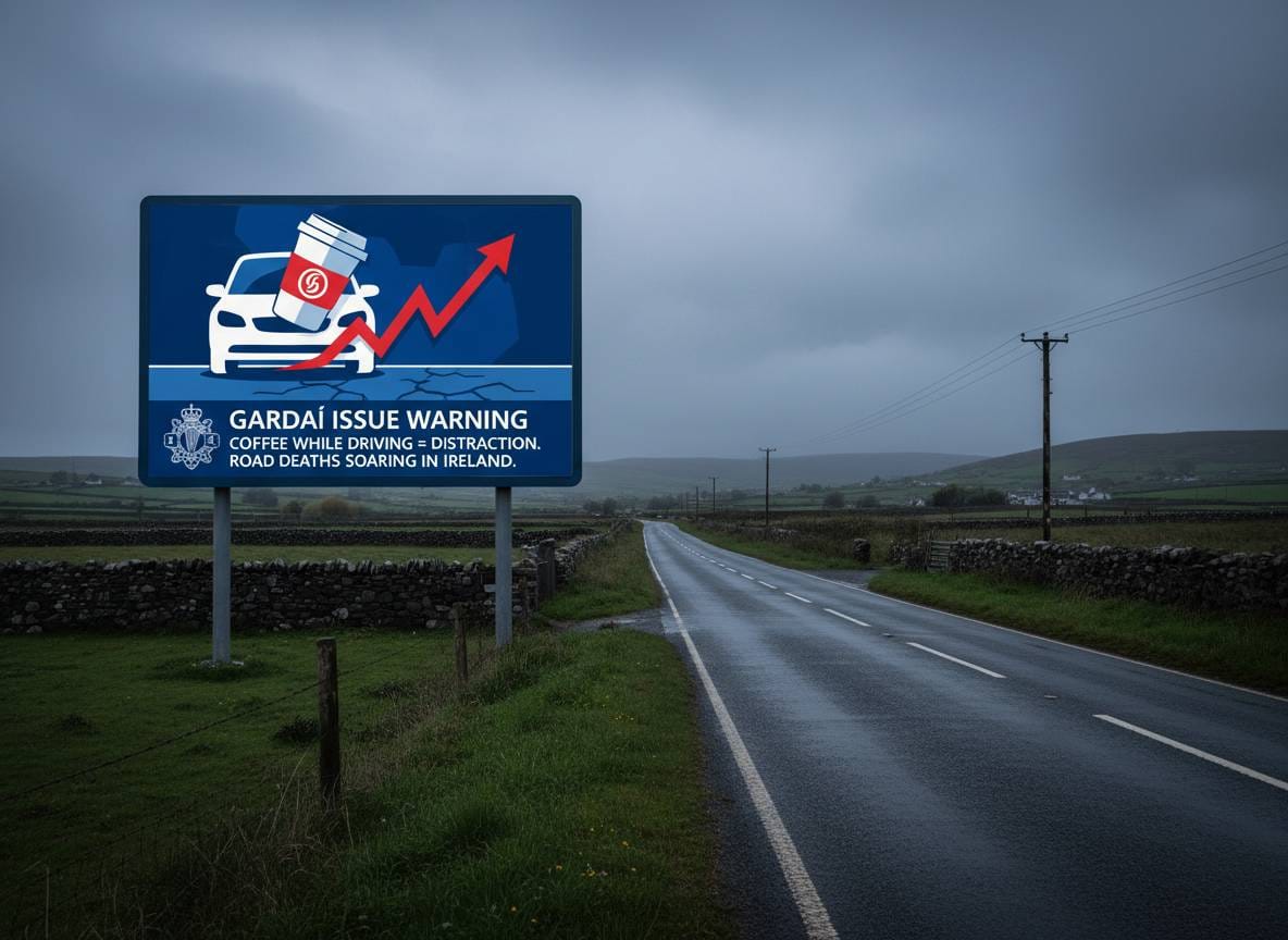 ഡ്രൈവ് ചെയ്യുമ്പോൾ കാപ്പി കുടിക്കുന്നത് ശ്രദ്ധാശൈഥില്യമാണെന്ന് ഗാർഡൈ ശക്തമായ മുന്നറിയിപ്പ് നൽകി.