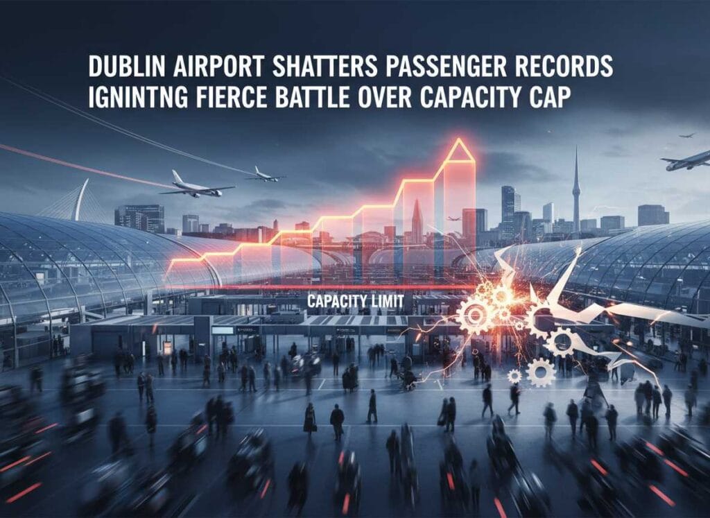 ഡബ്ലിൻ എയർപോർട്ട് യാത്രക്കാരുടെ എണ്ണത്തിൽ റെക്കോർഡ് ഭേദിച്ചു; ശേഷി പരിധിയെച്ചൊല്ലി രൂക്ഷമായ തർക്കം