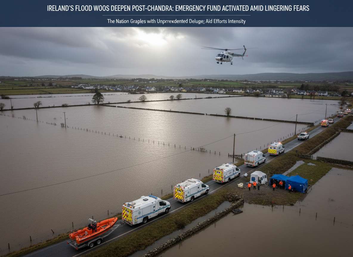 അയർലൻഡിന്റെ പ്രളയദുരിതങ്ങൾ ചന്ദ്രയ്ക്ക് ശേഷം രൂക്ഷമാകുന്നു: ആശങ്കകൾ നിലനിൽക്കെ അടിയന്തര ഫണ്ട് സജീവമാക്കി.