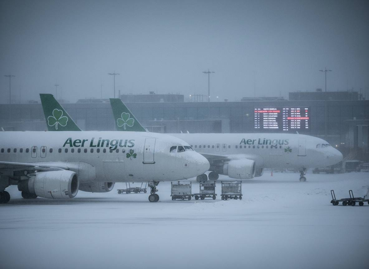 US ശൈത്യകാല കൊടുങ്കാറ്റ്; Aer Lingus 21 ട്രാൻസ്അറ്റ്ലാന്റിക് വിമാനങ്ങൾ റദ്ദാക്കുന്നു.