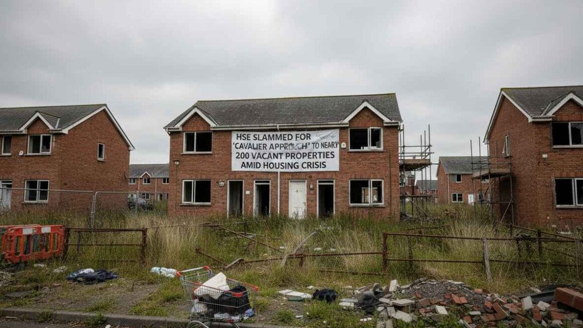ഭവന പ്രതിസന്ധി നിലനിൽക്കെ, 200 ഓളം ഒഴിഞ്ഞുകിടക്കുന്ന കെട്ടിടങ്ങളോടുള്ള ‘നിരുത്തരവാദപരമായ സമീപനത്തിന്’ HSE രൂക്ഷമായി വിമർശിക്കപ്പെട്ടു.