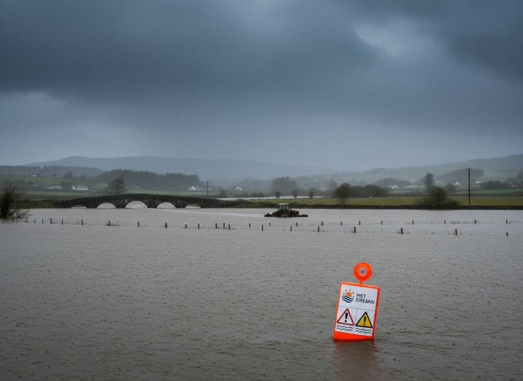 അയർലൻഡ് പ്രളയ ഭീഷണിയിൽ: Met Éireann വ്യാപകമായ ഓറഞ്ച്, യെല്ലോ പ്രളയ മുന്നറിയിപ്പുകൾ പുറപ്പെടുവിച്ചു.