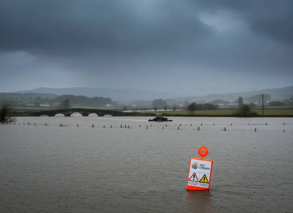 അയർലൻഡ് പ്രളയ ഭീഷണിയിൽ: Met Éireann വ്യാപകമായ ഓറഞ്ച്, യെല്ലോ പ്രളയ മുന്നറിയിപ്പുകൾ പുറപ്പെടുവിച്ചു.