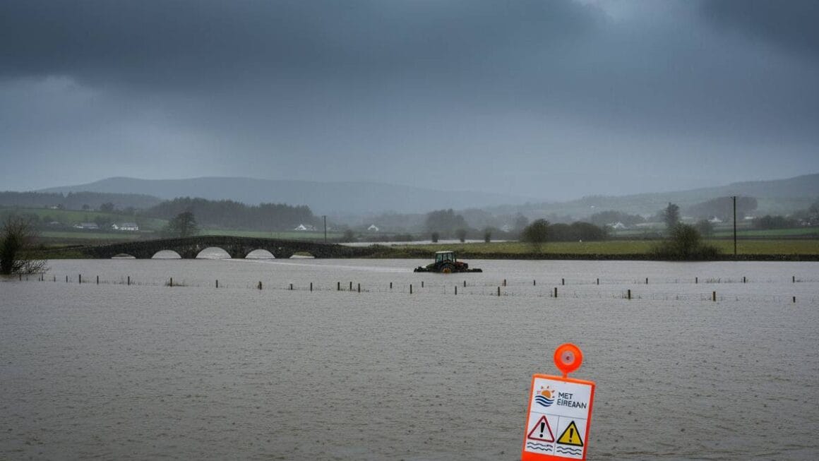 അയർലൻഡ് പ്രളയ ഭീഷണിയിൽ: Met Éireann വ്യാപകമായ ഓറഞ്ച്, യെല്ലോ പ്രളയ മുന്നറിയിപ്പുകൾ പുറപ്പെടുവിച്ചു.