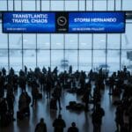 ഹെർണാണ്ടോ Storm, ഡബ്ലിൻ വിമാനത്താവളത്തിൽ ആയിരങ്ങളെ കുടുക്കി.