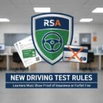 പുതിയ ഡ്രൈവിംഗ് ടെസ്റ്റ് നിയമങ്ങൾ: ഇൻഷുറൻസ് തെളിയിക്കണം, അല്ലെങ്കിൽ ഫീസ് നഷ്ടപ്പെടും.