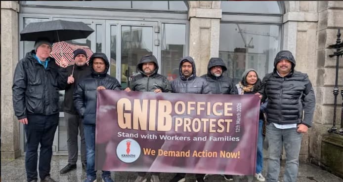 GNIB കാലതാമസത്തെച്ചൊല്ലി കുടിയേറ്റ തൊഴിലാളികൾ ഡബ്ലിനിൽ പ്രതിഷേധിച്ചു.