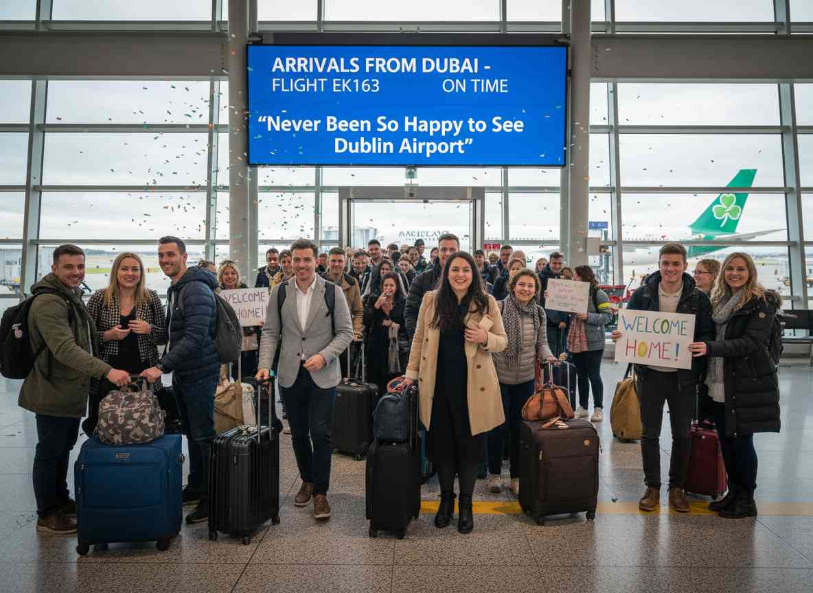 "ഡബ്ലിൻ വിമാനത്താവളം കണ്ടിട്ട് ഇത്രയും സന്തോഷം ഒരിക്കലും തോന്നിയിട്ടില്ല": ദുബായിൽ നിന്നുള്ള രണ്ടാമത്തെ വിമാനം എത്തിച്ചേർന്നു
