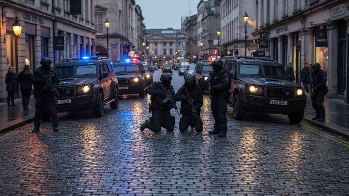 നാടകീയമായ ഗാർഡ യൂണിറ്റിന്റെ മിന്നൽ നീക്കം കോർക്ക് നഗരകേന്ദ്രത്തിൽ ആയുധധാരിയുടെ അറസ്റ്റ്