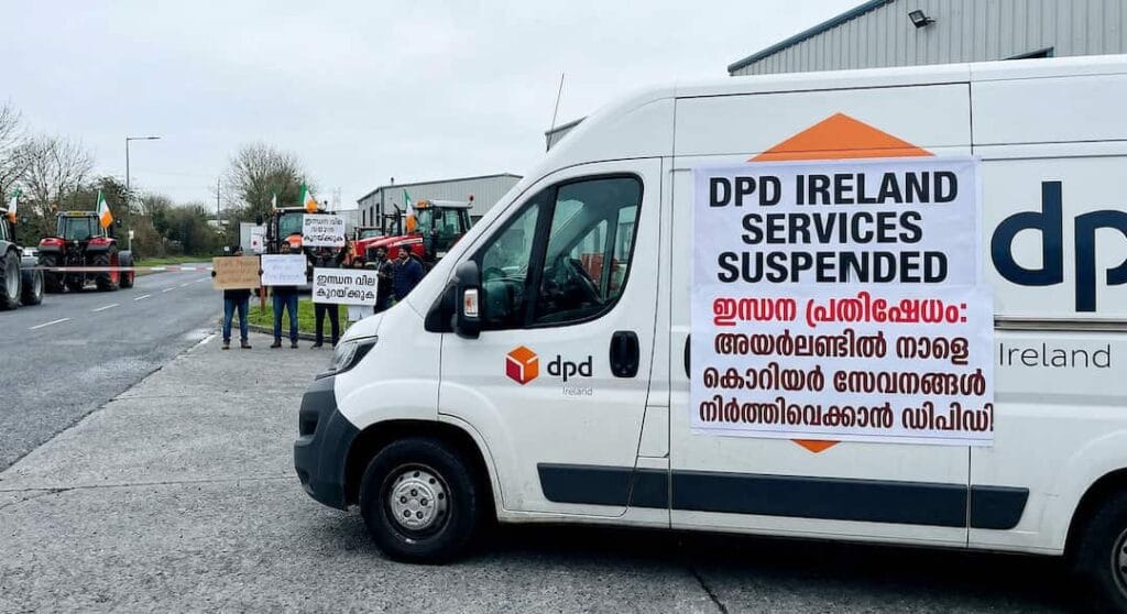 ഇന്ധന പ്രതിഷേധം: അയർലണ്ടിൽ നാളെ കൊറിയർ സേവനങ്ങൾ നിർത്തിവെക്കാൻ DPD