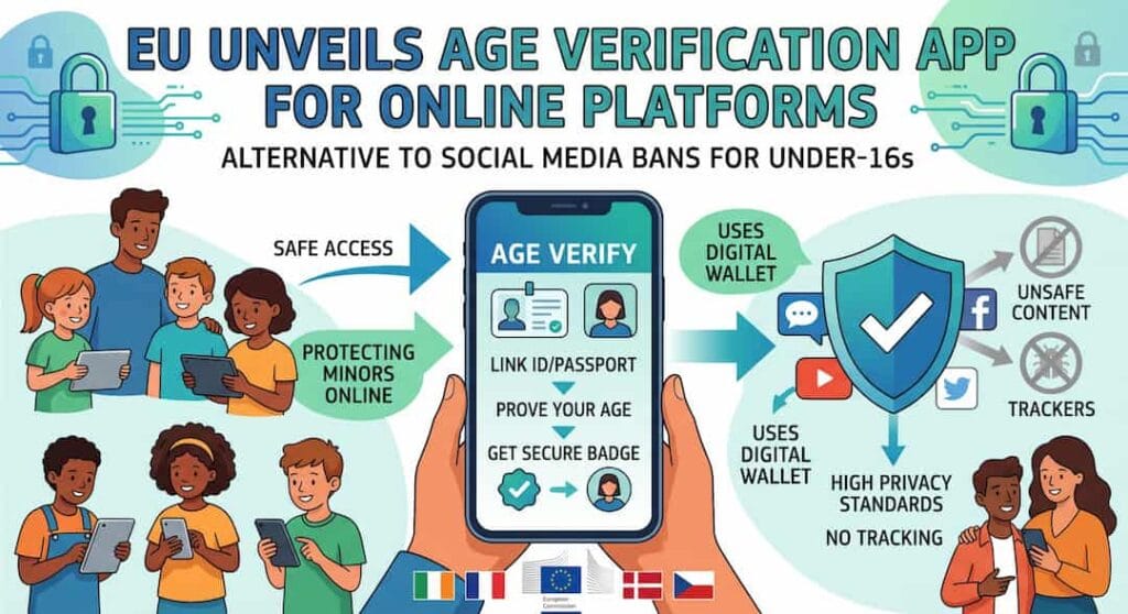 ഓൺ‌ലൈൻ പ്ലാറ്റ്‌ഫോമുകൾക്കായി യൂറോപ്യൻ യൂണിയന്റെ ‘ഏജ് വെരിഫിക്കേഷൻ ആപ്പ്’ തയ്യാർ; മുൻപന്തിയിൽ അയർലണ്ടും