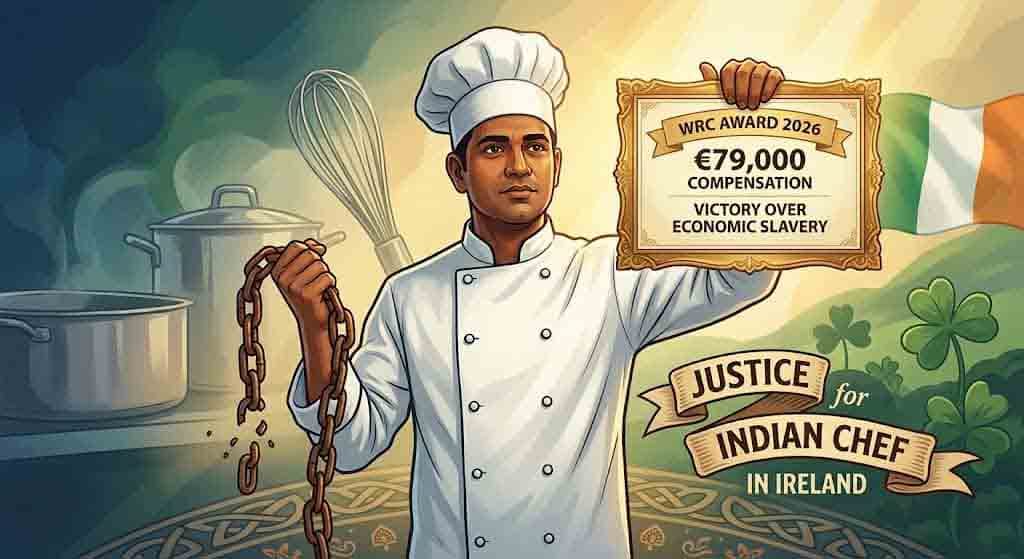 ‘സാമ്പത്തിക അടിമത്തം’; അയർലൻഡിൽ ഇന്ത്യൻ ഷെഫിന് 79,000 യൂറോ നഷ്ടപരിഹാരം നൽകാൻ ഉത്തരവിട്ട് WRC