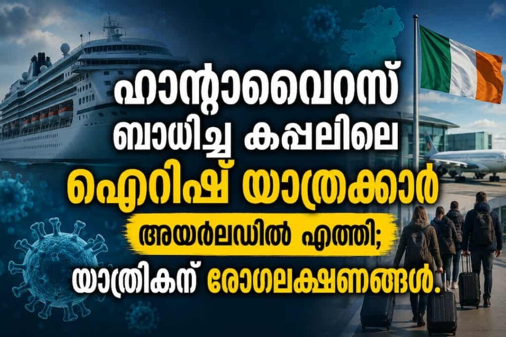 ഹാന്റാവൈറസ് ബാധിച്ച കപ്പലിലെ ഐറിഷ് യാത്രക്കാർ അയർലഡിൽ എത്തി; യാത്രികന് രോഗലക്ഷണങ്ങൾ