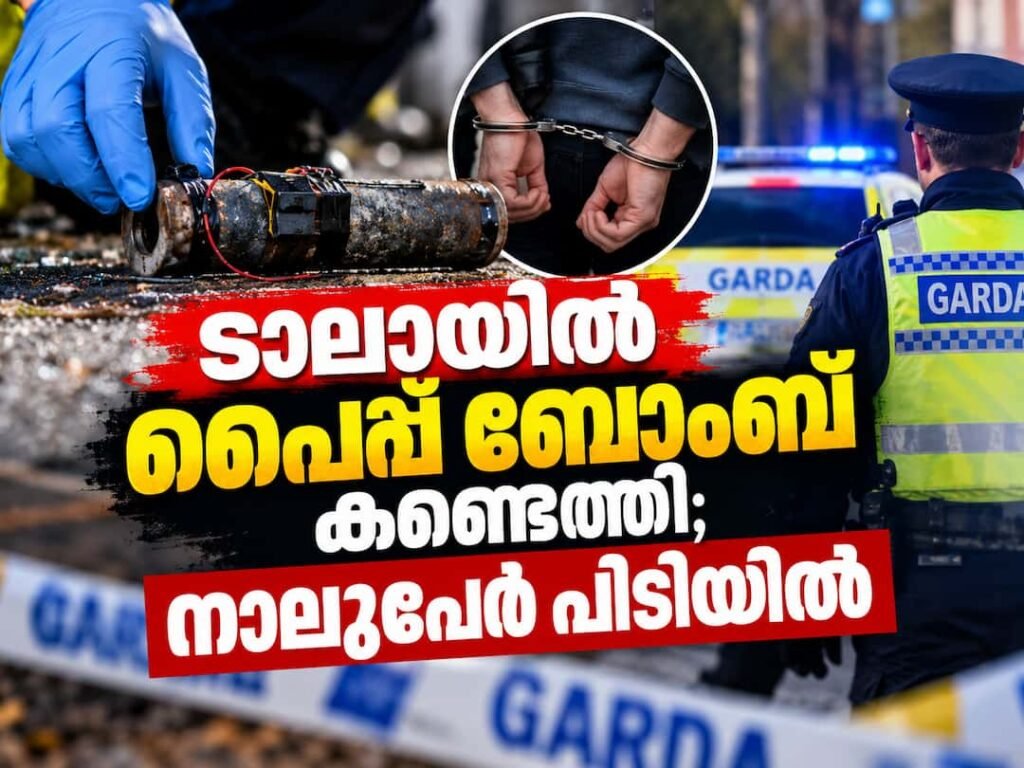 ഡബ്ലിൻ ടാലാഗിൽ വൻ സുരക്ഷാ പരിശോധന; സ്ഫോടകവസ്തുക്കളുമായി നാലുപേർ പിടിയിൽ
